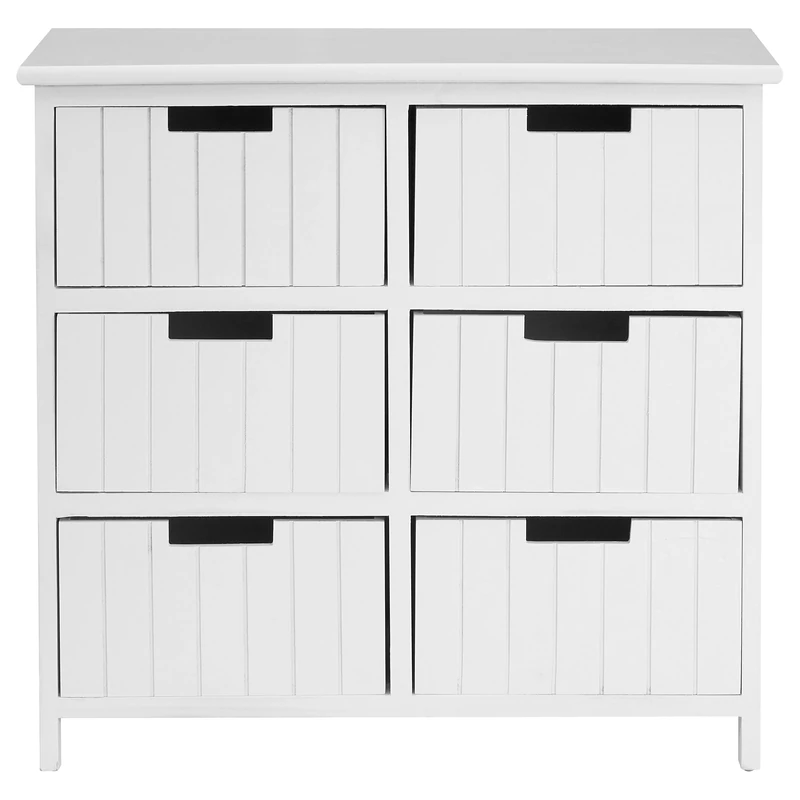 Premier Housewares New England 6-Drawer Chest, Wood, White