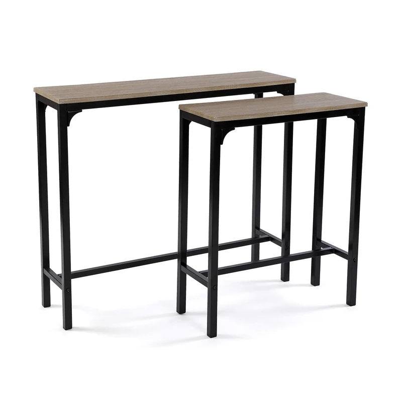 Versa Doncaster Console Table, Narrow table, 80x25x95cm, Brown and Black