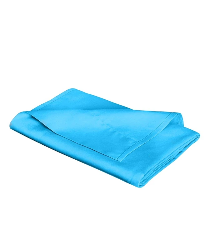 fleuresse Plain Colours Flat Sheet, Mako satin, Sea Blue, Special Sizes