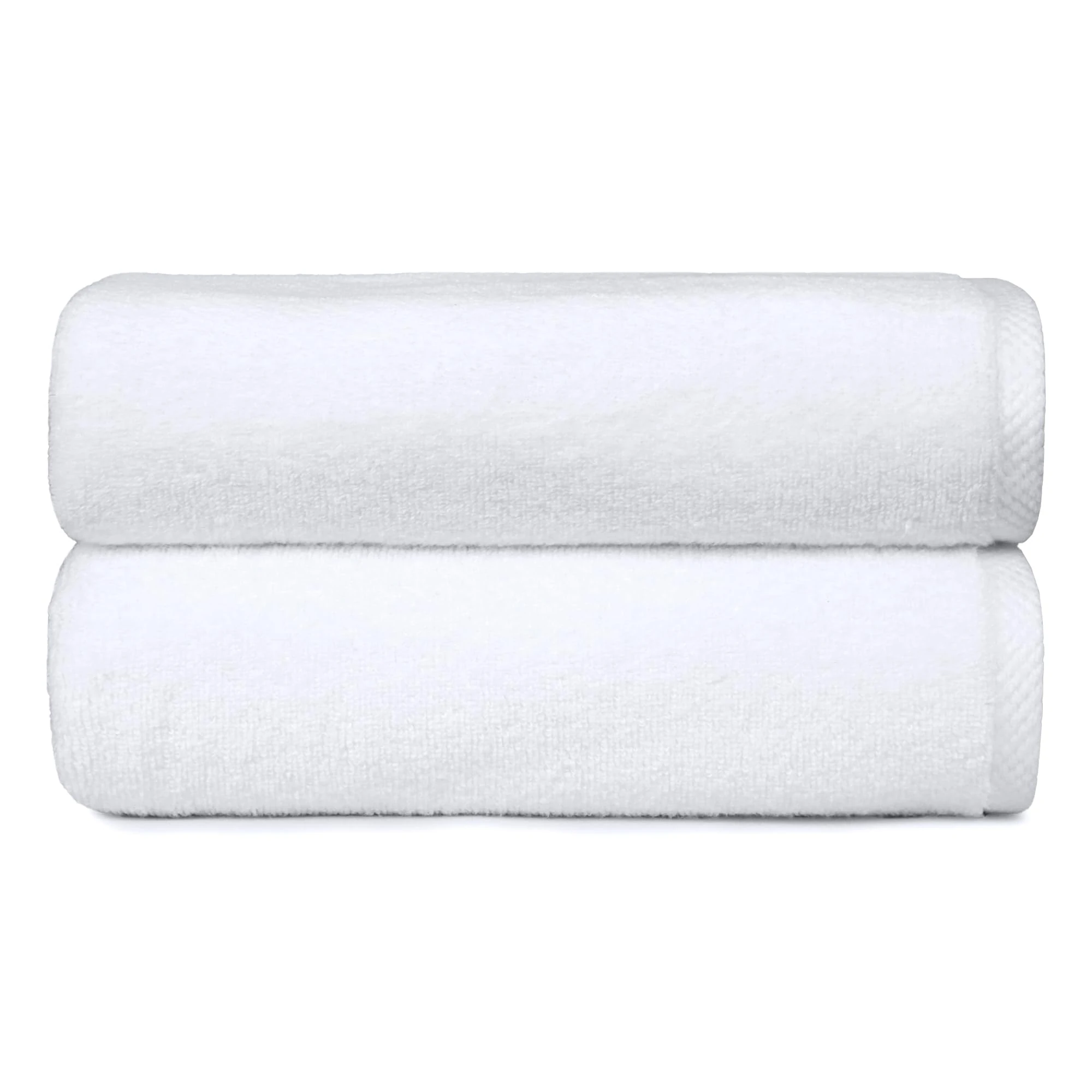 Amazon Basics 2 Bath towel for bathroom, Quick-Dry Absorbent Towels Set, 100% Cotton 2-Pack (70x140 cm), White