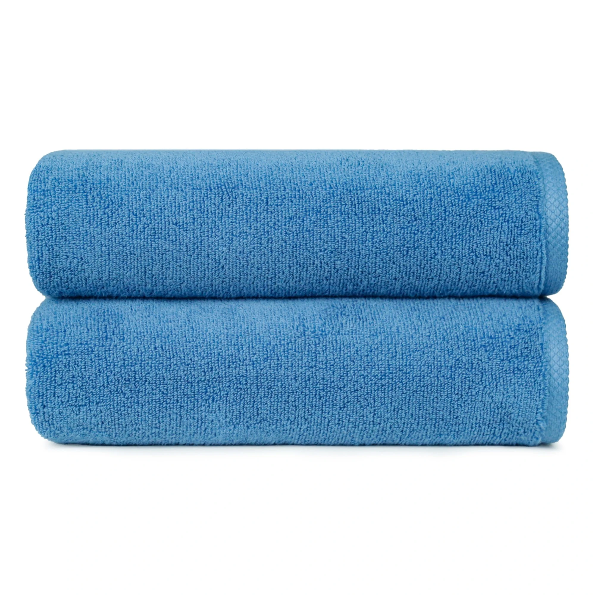 Amazon Basics 2 Bath towel for bathroom, Quick-Dry Absorbent Towels Set, 100% Cotton 2-Pack (70x140 cm), Lake Blue