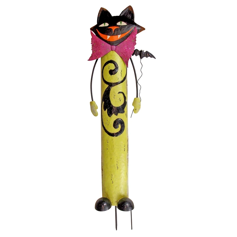 Halloween Metal Blackie The Cat Garden Stake - Black Cat Figure - Halloween Prop