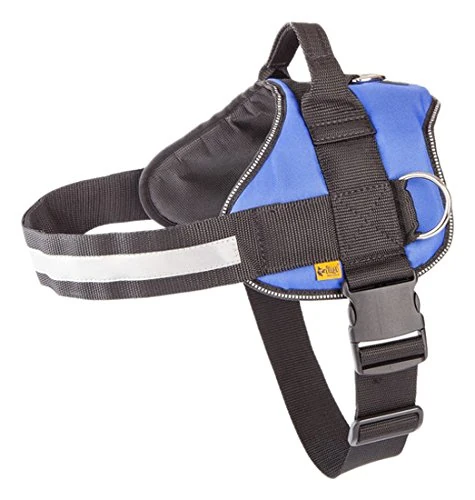 Dingo Dog Harness Handmade Reflective STRONG Modern Handle on the Back Sport Type Blue 13491