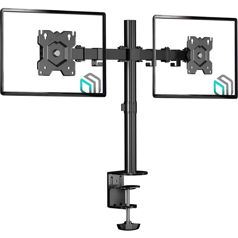 ONKRON D221E Support for 2 Desk Monitors Maximum Load 16 kg (2 x 8 kg) Table Bracket for 13-32 Inches Each Arm for Double Monitor Height Adjustable VESA 75 x 75 mm, 100 x 100 mm