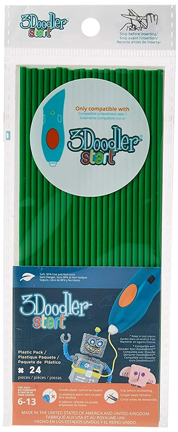 3 Doodler 62119 Green Strands for 3D-Pen (24-Piece)