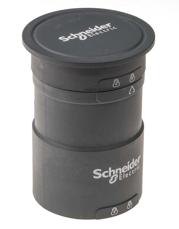 Schneider Electric Base unit with top cover for modular tower lights, silver, Ø60, 24 V AC/DC