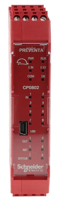Schneider Electric controller, Modicon MCM, 8 inputs 2 outputs, monitors expansion modules, screw