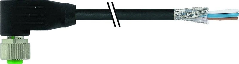 M12 socket shielded with cable end.