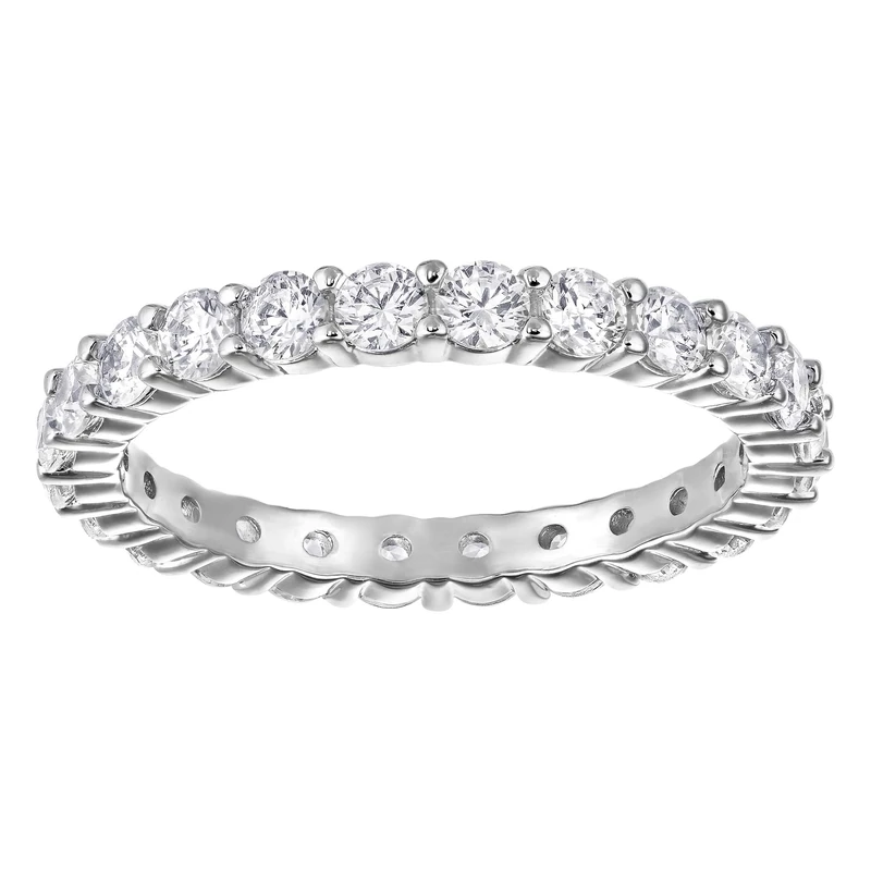 Swarovski Vittore ring, Round cut, White, Rhodium plated