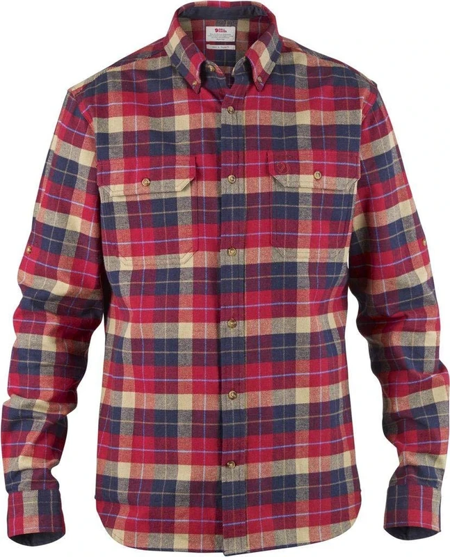 Fjallraven Singi Heavy Flannel Shirt M Long Sleeved T-Shirt - Red, X-Large