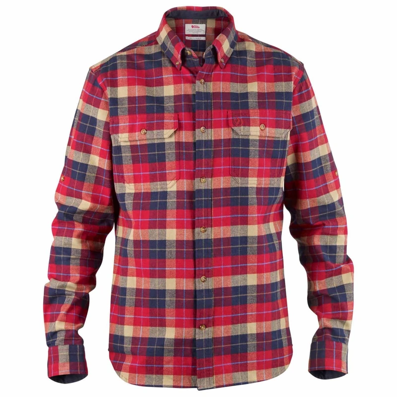 Fjallraven Men's Singi Heavy Flannel M Long Sleeved T shirt, Red, M UK
