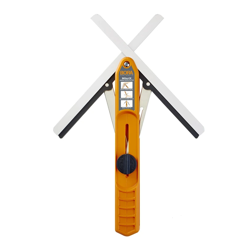 Bora 530401 Miterix. The Exceptional Duplicator Measuring Tool That Splits So You Can Transfer The Exact Miter Angle to Your Saw, Silver/Red