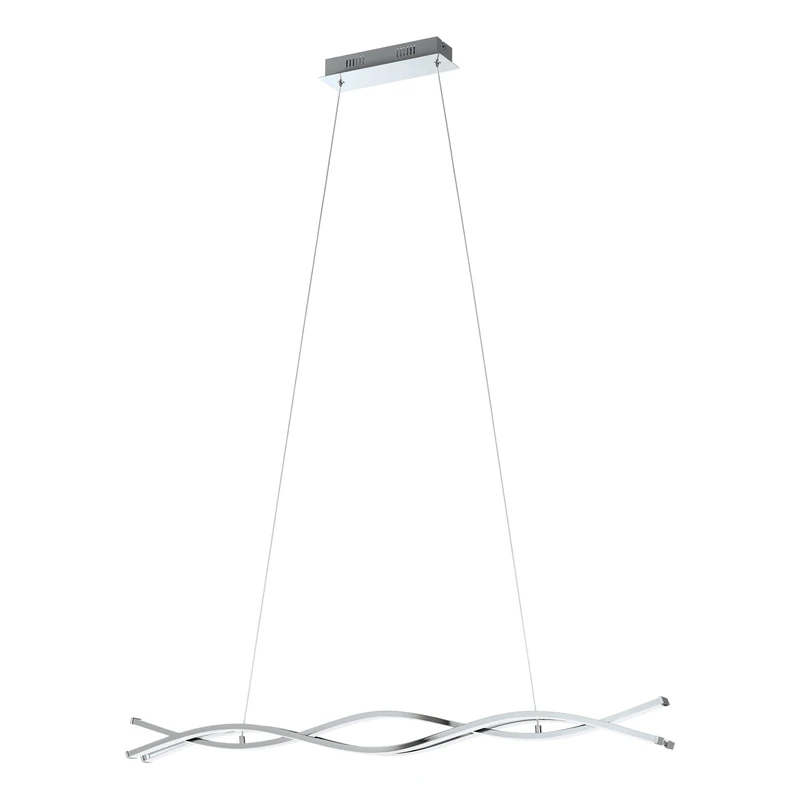 Eglo LED Pendant Lamp Lasana 2, 3-Light Pendant luminaire, Hanging lamp Made of Aluminium, Steel, Plastic, Colour: Chrome, White, Length: 100 cm