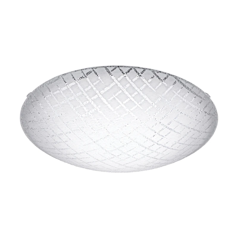 EGLO Riconto 1 LED Ceiling Light Diameter 39.5 cm 1 Bulb Modern Living Room Lamp Metal and Ribbed Glass in White Kitchen Lamp LED Hallway Lamp Round Warm White