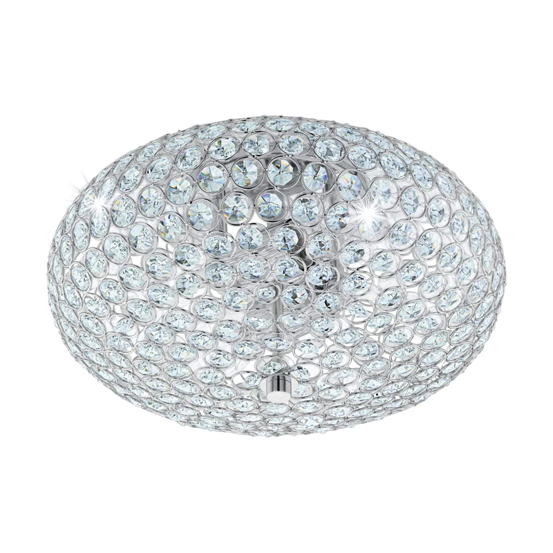 EGLO Clemente 95284 Ceiling Light, Steel, E27, 60 W, Matt Nickel, Chrome