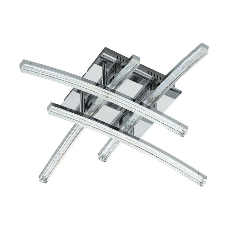 EGLO Pertini LED Ceiling Light, 4 Bulbs, Living Room Lamp, Modern, Kitchen Lamp Made of Steel, Aluminium and Plastic, Hallway Lamp Ceiling in Chrome, Transparent