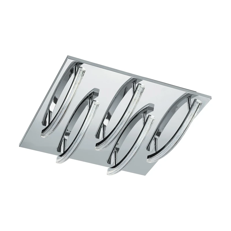 EGLO Pertini LED Ceiling Light, 5-Bulb Ceiling Light, Modern Living Room Lamp, Kitchen Lamp Made of Steel, Aluminium and Plastic, Hallway Lamp Ceiling in Chrome, Transparent