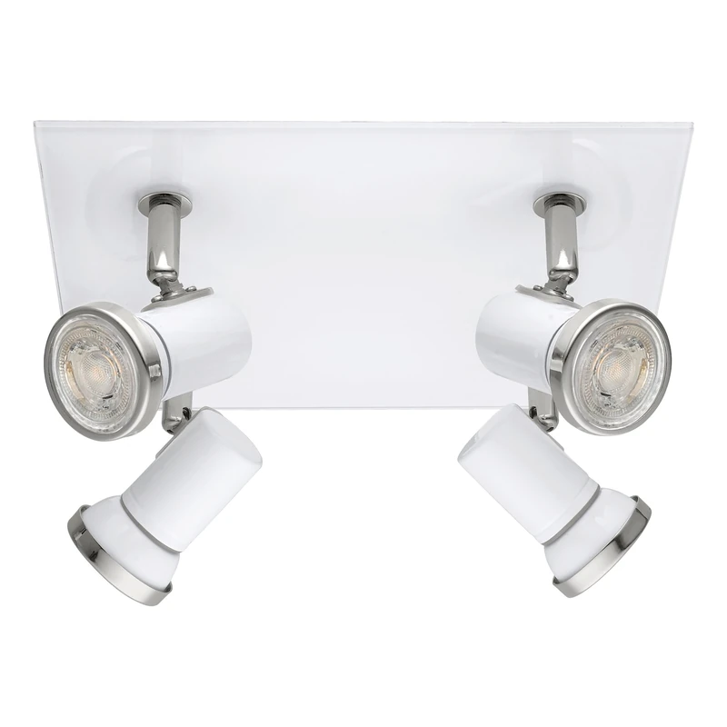 Eglo 95995 Tamara 1 Four-Spotlight Ceiling Light in Chrome and White Steel