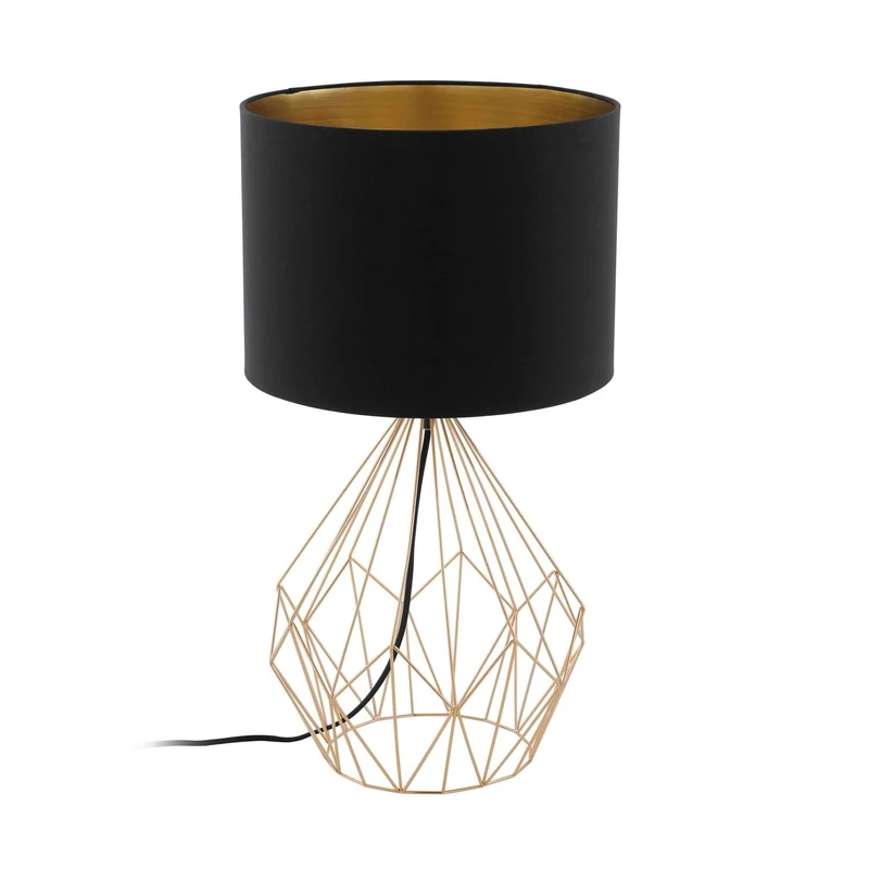 EGLO E27 Geometric Black/Copper Table Lamp 'PENDREGAL'