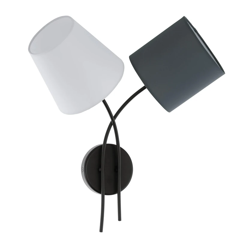 Eglo Wall lamp Almeida, 2 Flame Textile Wall lamp, Material: Steel, Fabric, Colour: Black, Anthracite, White, Socket: E14
