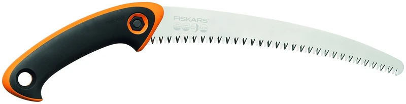 Fiskars Professional Pruning Saw, SW-240, Pulling Cut, Curved Blade High Steel, Storage and Transport Case Included, Black/Orange, 1020200