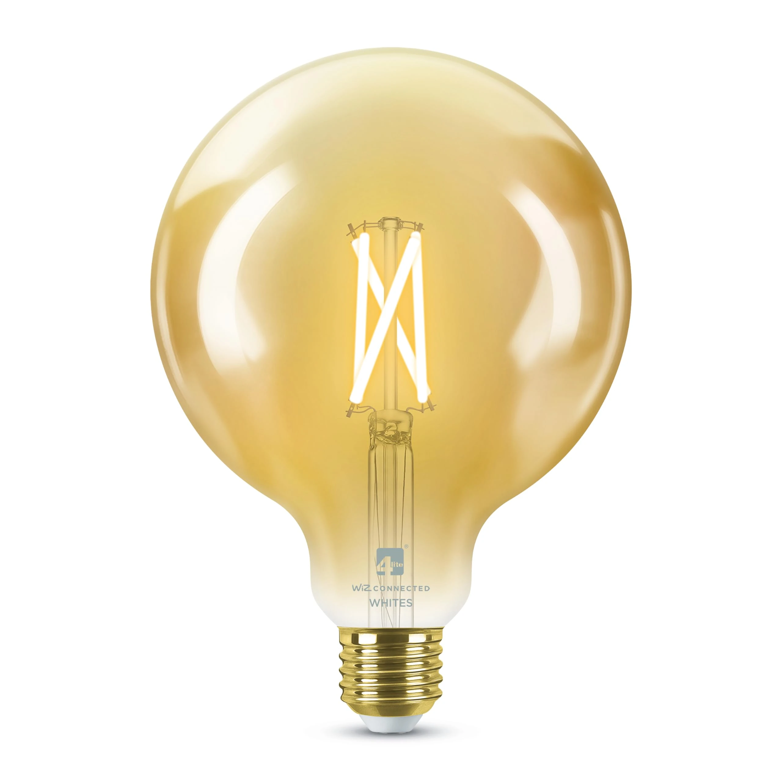 4lite Smart G125 E27 Amber Filament LED Bulb (7W) Dimmable 640lm 2000-5000K Tuneable White, Wi-Fi/Bluetooth Controlled with Screw Fitting - 4l1/8047