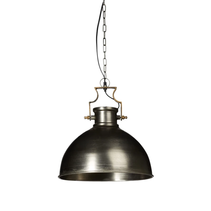 Relaxdays Industrial Matt Large Hanging, 145 x 40.5 x 40.5 cm Bell-Shaped Lampshade Metal Pendant Lamp Ceiling Light E27 up to 40W, Grey, 40 W