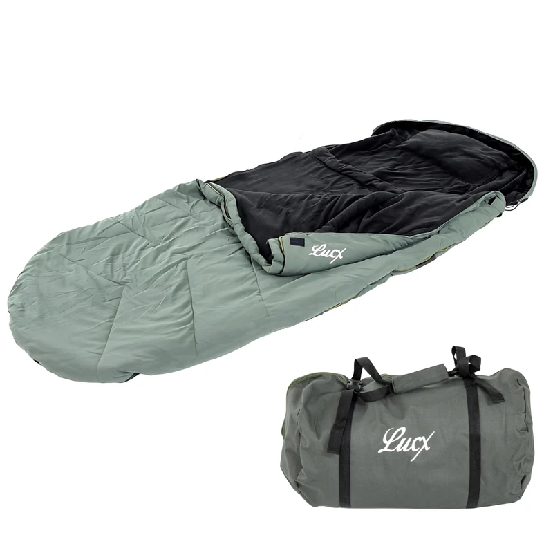 Lucx® Sleeping Bag Nightcat Sleeping Bag Angler for Carp Fishing & Night Fishing, Fishing Sleeping Bag, Fishing Sleeping Bag 5 Season Sleeping Bag, Olive Green, 28x28x52cm