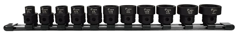 Astro Pnematic - 11Pc 1/2" Drive Low Profile Nano Impact Sockets - SAE (Model: 78211)