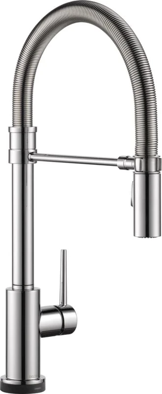 Delta Faucet Trinsic Pro Single-Handle Spring Spout Touch Kitchen Sink Faucet with Pull Down Sprayer, Touch2O Technology and Magnetic Docking Spray Head, Chrome 9659T-DST