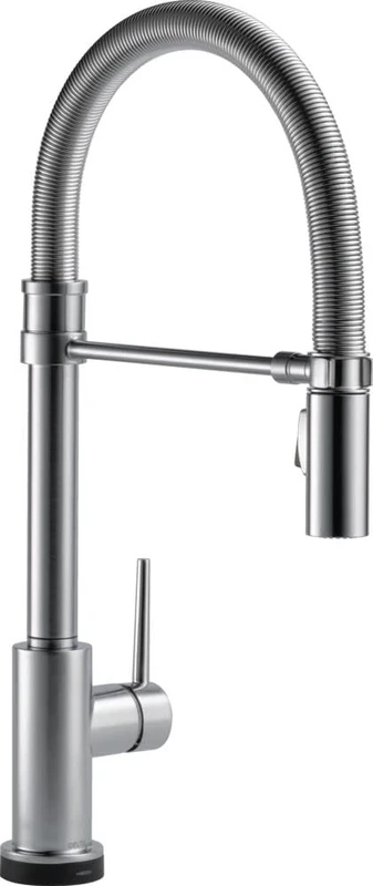 Delta Faucet Trinsic Pro Single-Handle Spring Spout Touch Kitchen Sink Faucet with Pull Down Sprayer, Touch2O Technology and Magnetic Docking Spray Head, Arctic Stainless 9659T-AR-DST