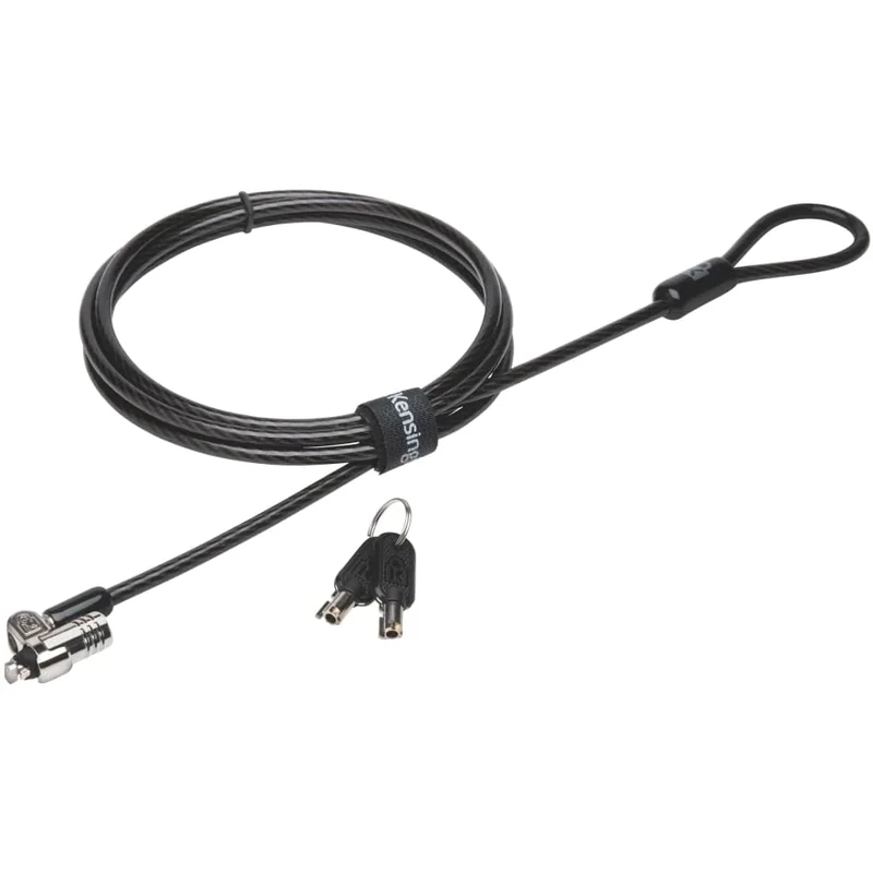 Kensington K65020EU - Microsaver 2.0 Padlock with Key for Laptop with Cable Made of Steel and Carbon, 10 mm Heavy Duty Head and T-Bar Technology on the Lock, 1.8 m Length, Gray - Image 1