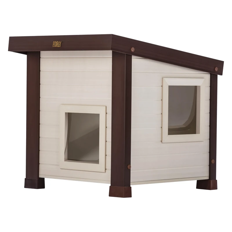 New Age Pet ECTH350 ecoFLEX Albany Outdoor Feral Cat House, Multicolor