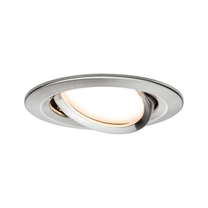 Paulmann 93877 Premium recessed Light Set Coin Slim dimmable Round swiveling LED 1x6.8W 2700K 230V 51mm Brushed Iron/alu - Image 1