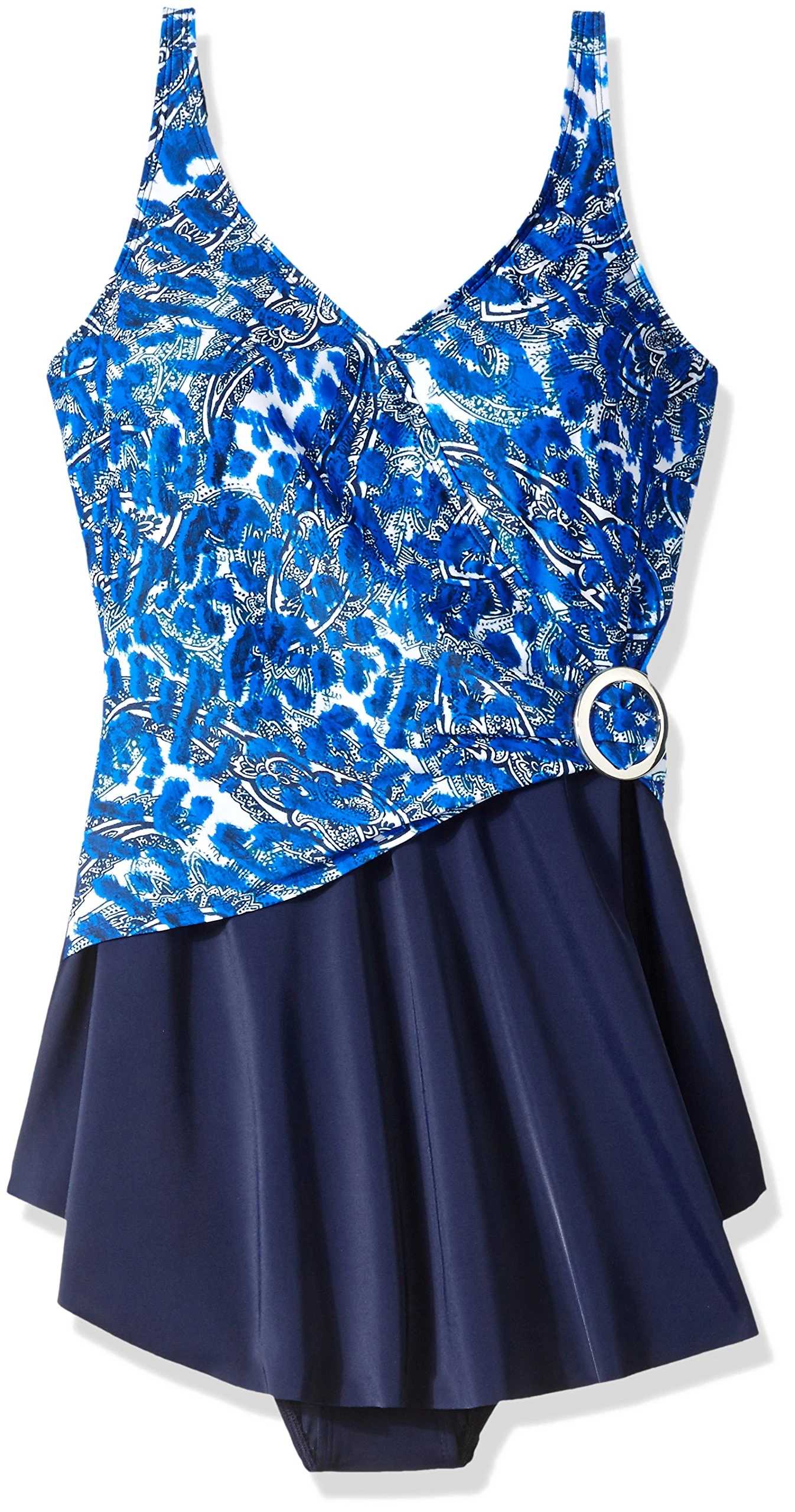 Amoena Women's Cairo Pocketed Printed Sarong W/Panty with Adjustable Straps, Multi, 14B