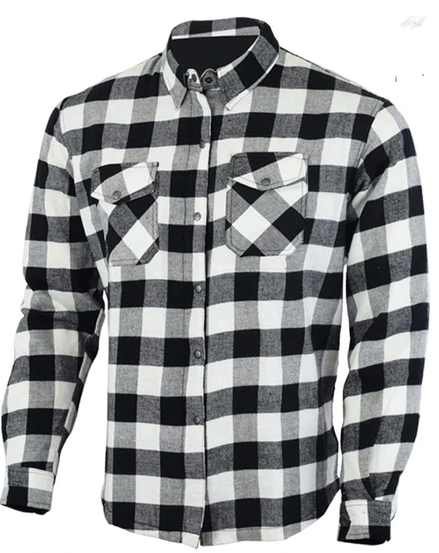 Bikers Gear Australia Men's Ks1001grey-xl Motorcycle Smart Cotton Flannel LumberJack DuPontTM KEVLAR ARAMID FIBRE Long Sleeve Grey Black, Black/ Grey, XL UK