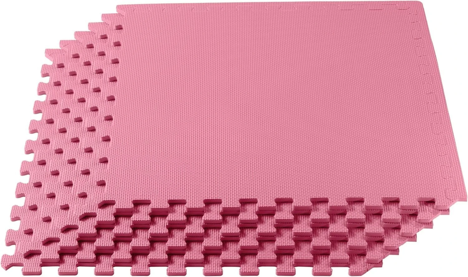 We Sell Mats 1/2 Inch Thickness Multipurpose EVA Foam Floor Tiles, Interlocking Floor Mat for Indoor Gym and Home Use, 24 in x 24 in, Pink, 100 Square Feet (25 Tiles)