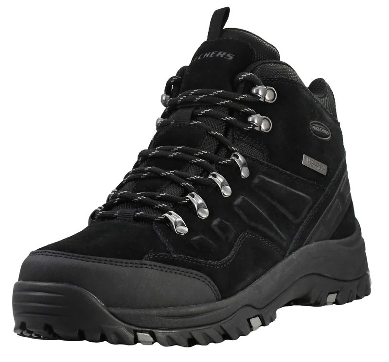 Skechers Men's Relment Pelmo Hiking Boot, Black Suede, 8.5 UK