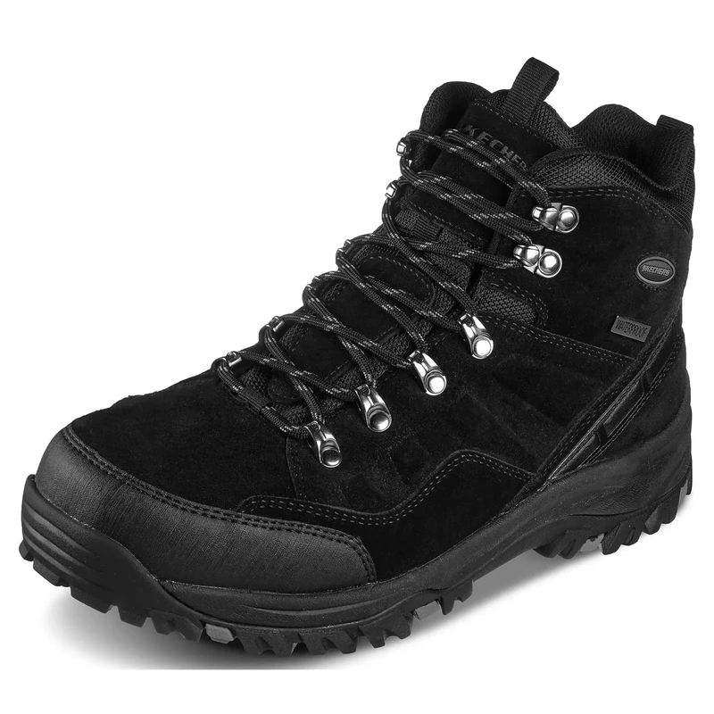 Skechers Men's Relment Pelmo Hiking Boot, Black Suede, 10.5 UK