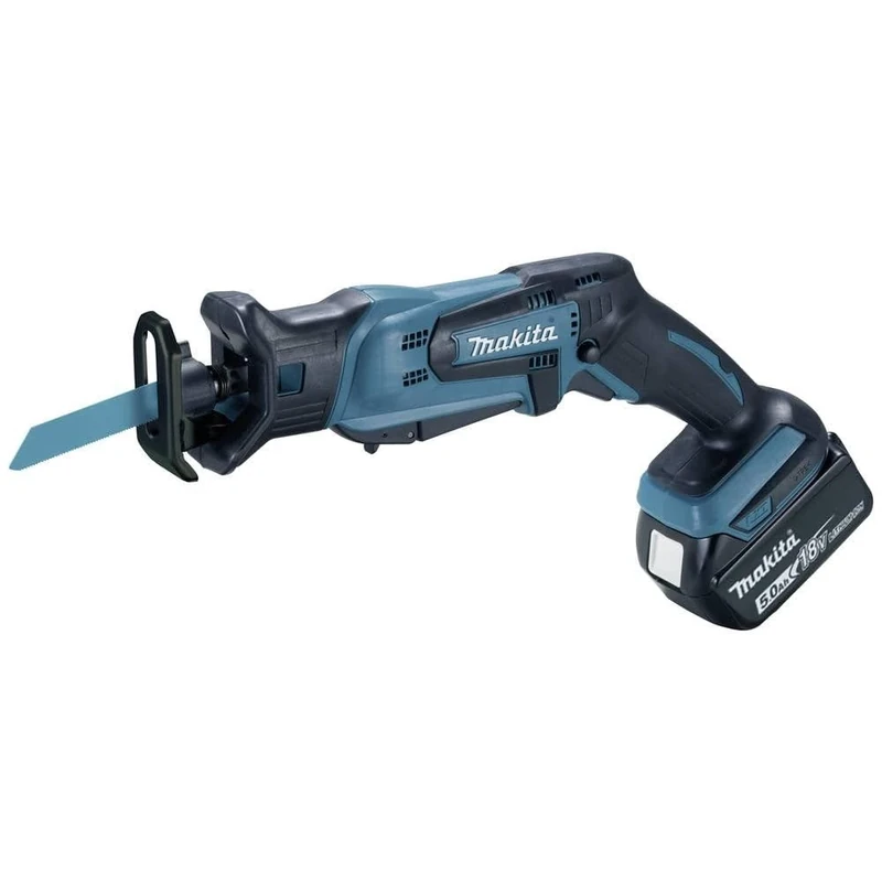 Makita DJR183RT1J Reciprocating Saw 18 V / 5.0 Ah 1 Battery and Charger in MAKPAC Black Blue