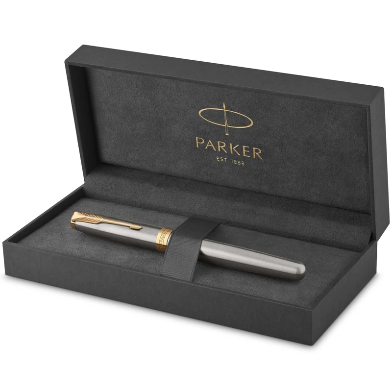 Parker Sonnet Fountain Pen | Stainless Steel with Gold Trim | Fine Nib | Gift Box