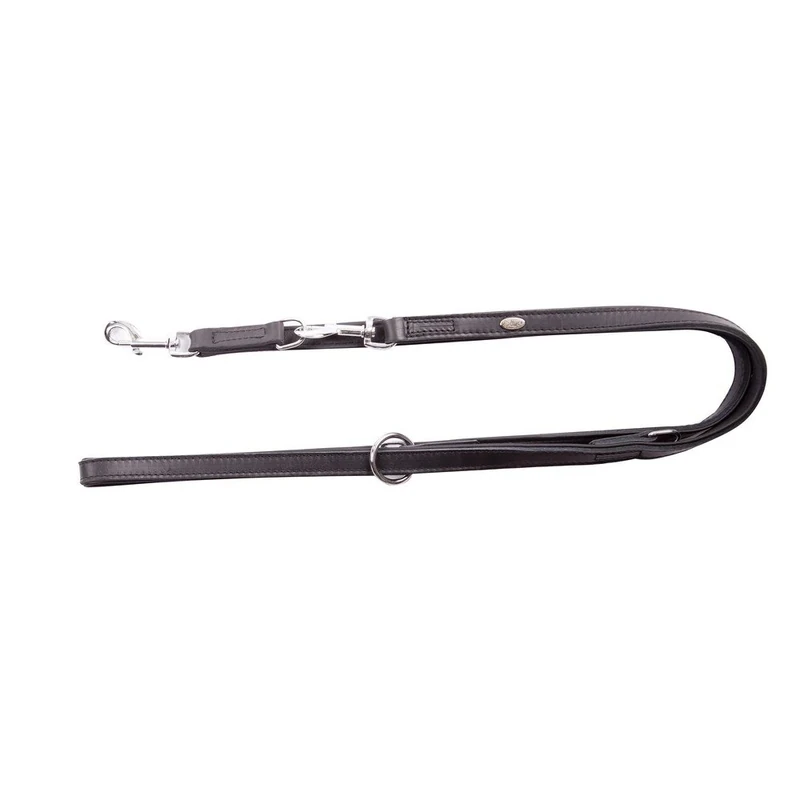 Dingo Soft Leather Leash, Exclusive Lead with Adjustment Range 120 - 200 cm Black 11457