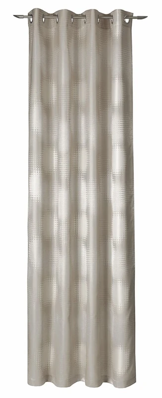Deko Trends Vita Eyelet Curtain, Fabric, silver-grey, 245 x 146 x 0.1 cm