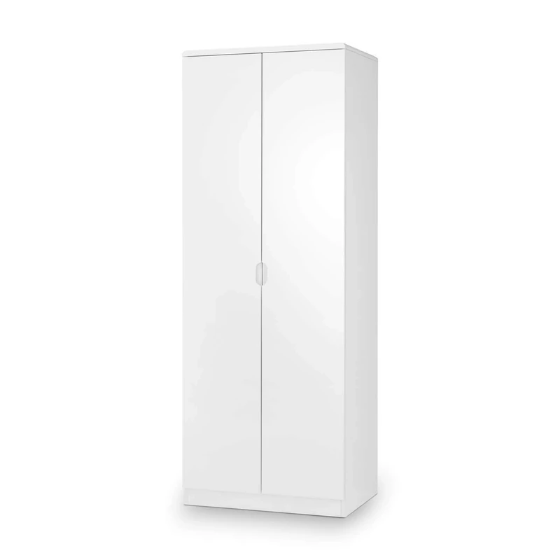 Julian Bowen Manhattan 2 Door Wardrobe - White High Gloss Wardrobes