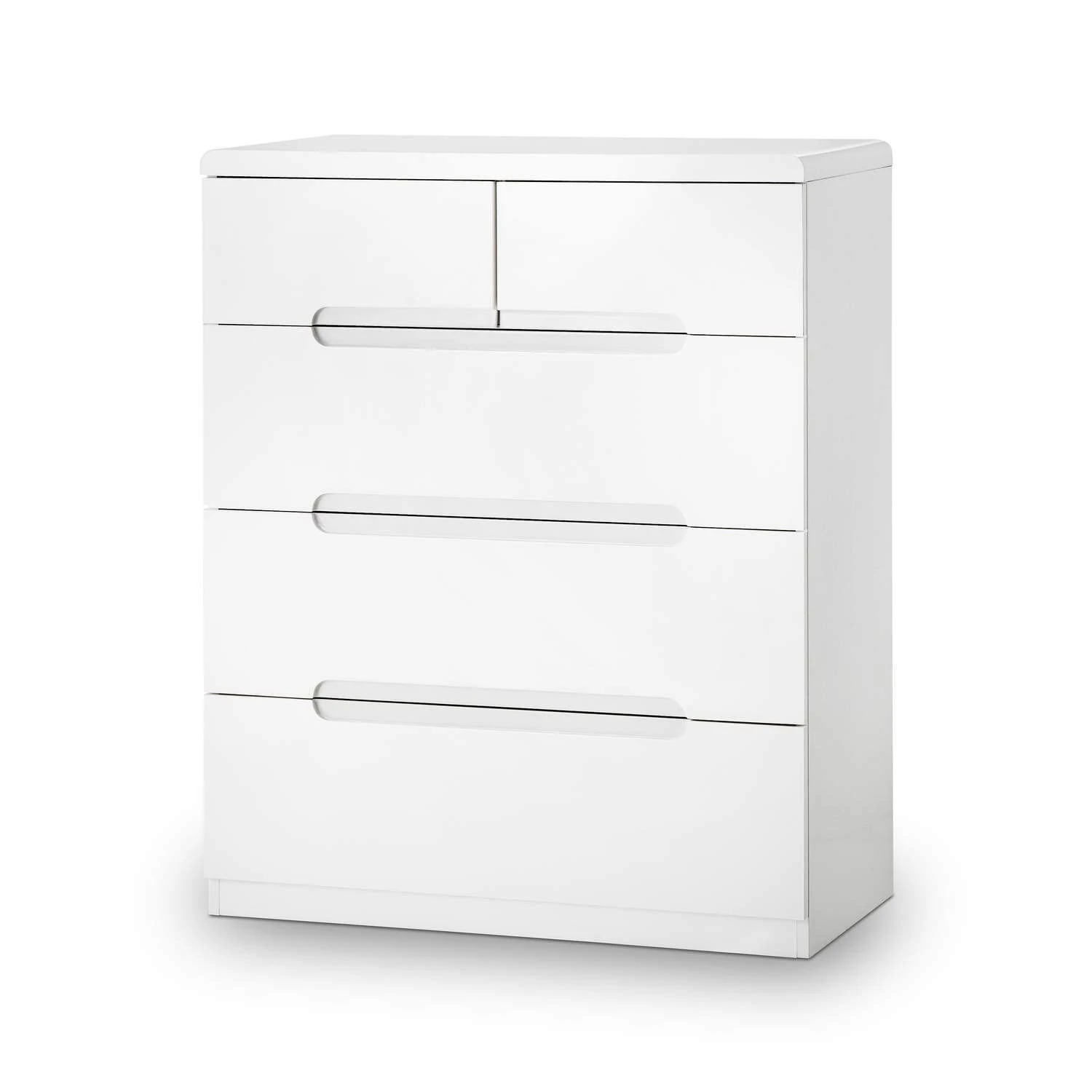 Julian Bowen Manhattan 3+2 Drawer Chest - High Gloss White Chests