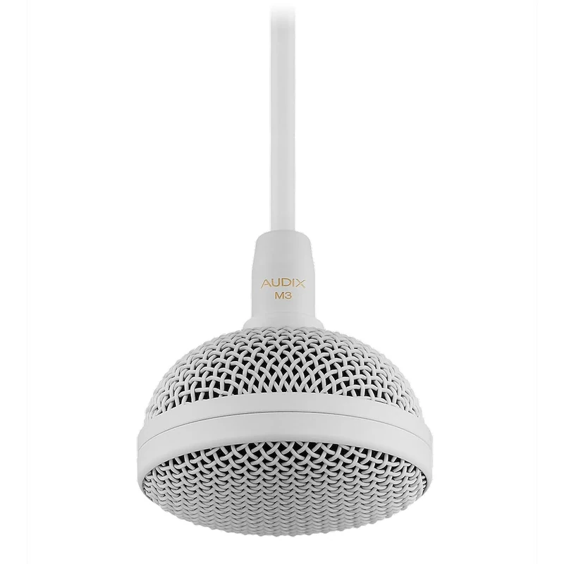 AUDIX M3W Tri-Element Hanging Ceiling Microphone, Cardioid Condenser for Conference Rooms, Houses of Worship & Broadcast, white