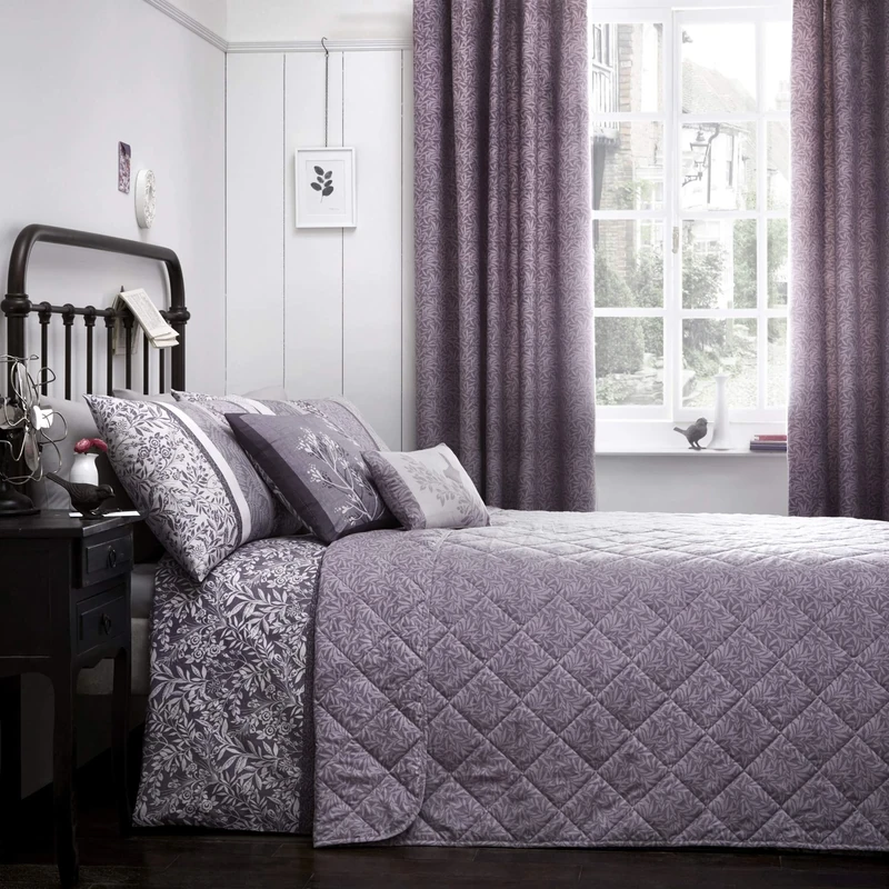 Dreams & Drapes - Hanworth - Easy Care Bedspread - Heather, 195 x 229cm, Quilted Bedspread, Purple