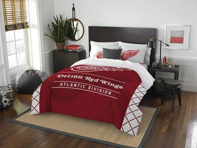 Northwest Company NHL Detroit Red Wings Comforter and Sham Set, Full/Queen, Draft