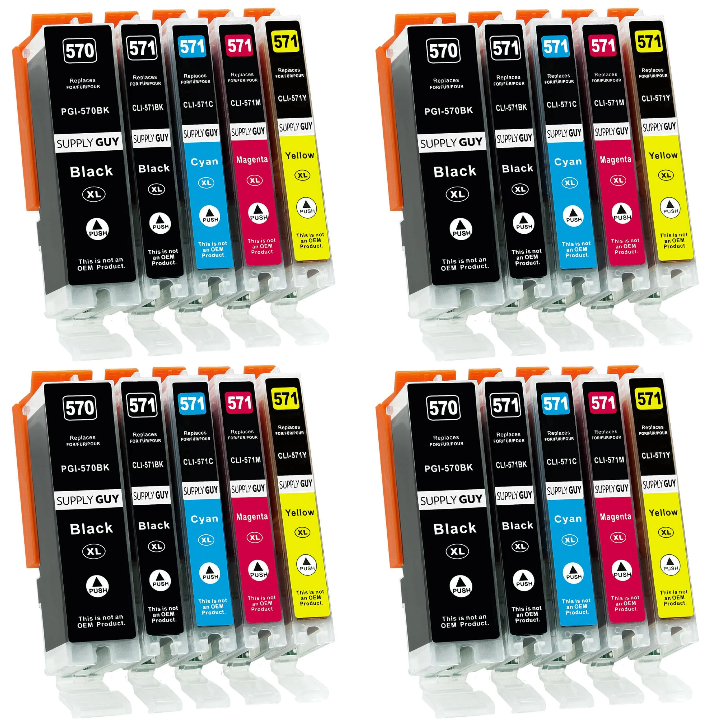 Supply Guy 20 Ink Cartridges compatible with Canon PGI-570 / CLI-571 for Canon Pixma MG5750 MG5751 MG5752 MG5753 MG6850 MG6851 MG6852 MG6853 TS5050 TS5051 TS5053 TS5055 TS6050 TS6051 TS6052