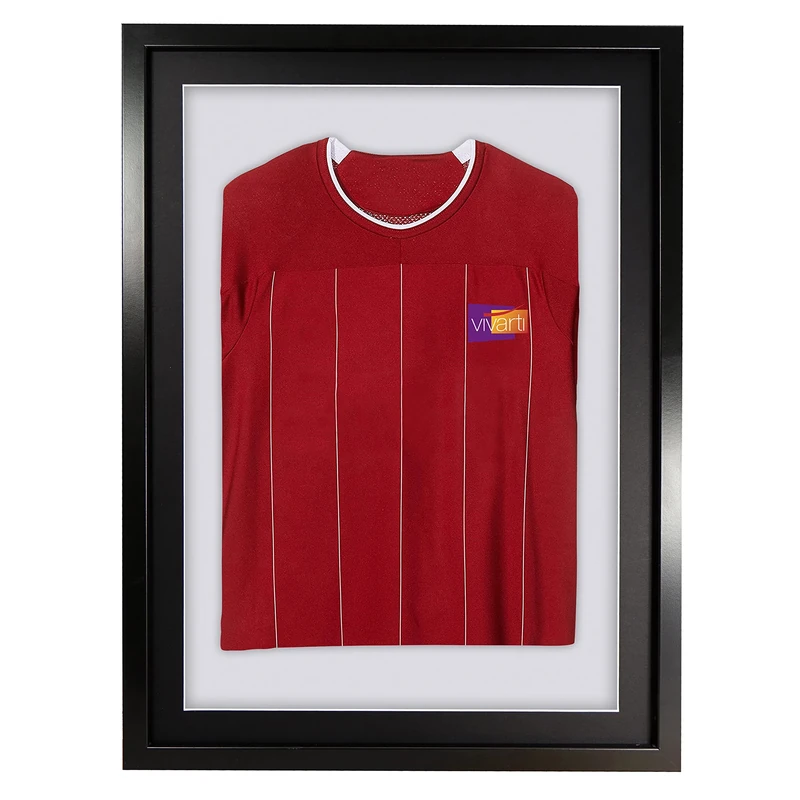 Vivarti DIY Junior 3D Mounted Sports Shirt Display Frame for Football Shirt, Rugby Shirt, Band T-Shirt Shadow Box - 50 x 70cm - Black Frame, Black Mount, White Backing Card